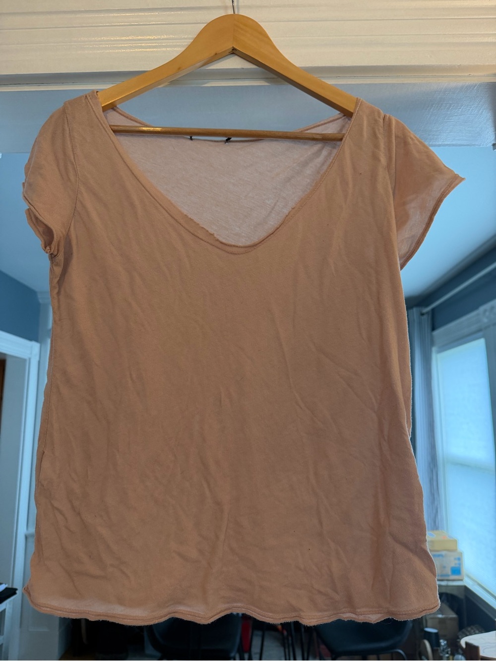 Women's Scoop Neck Short Sleeve Top - Blush